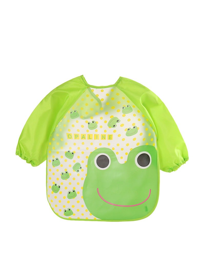 Waterproof Long Sleeve Baby Bibs, PEVA Eat and Play Apron for Toddler Baby 6-36 Months