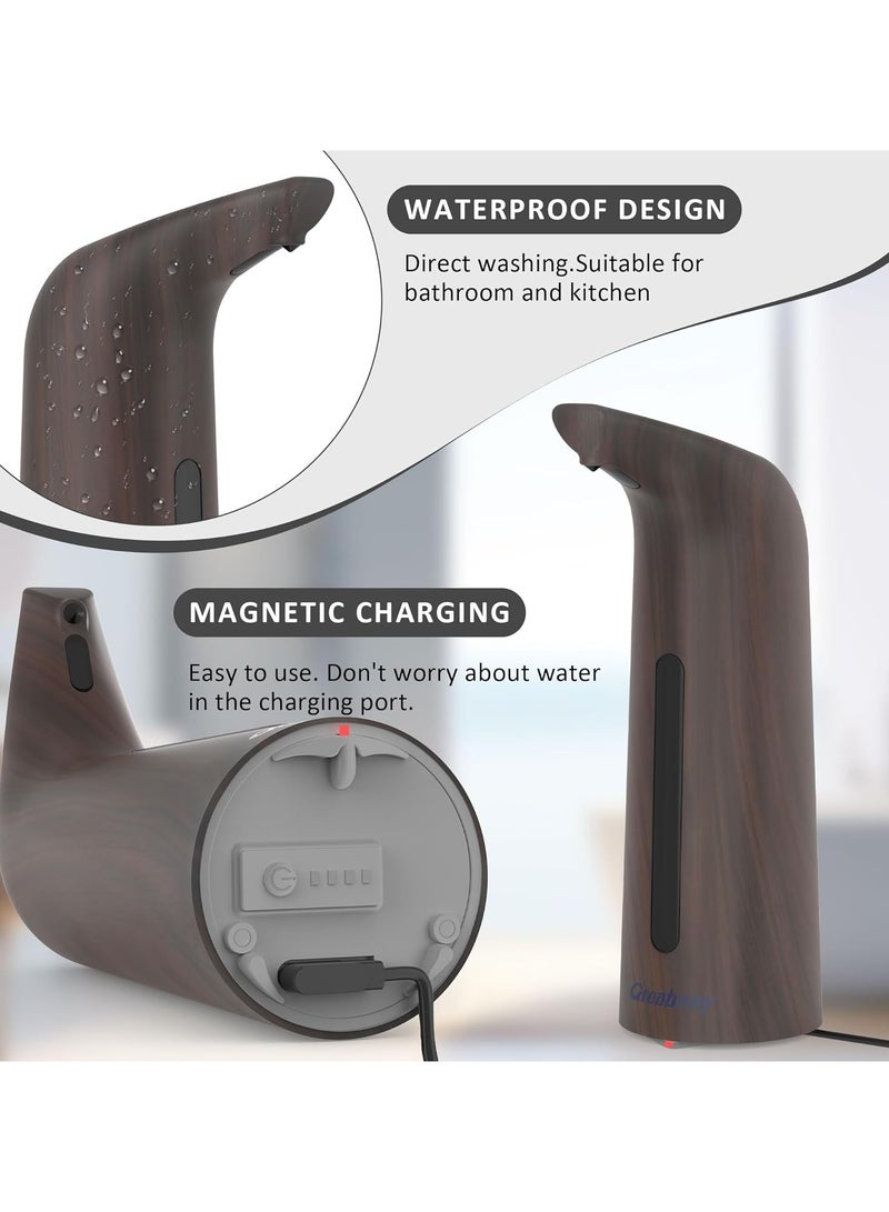 عام موزع صابون أوتوماتيكي - مضخة معقم يدين غير تلامسية بـ 4 مستويات قابلة للتعديل مع مستشعر الأشعة تحت الحمراء، موزع صابون كهربائي بسعة 400 مل لوضع المنضدة، مناسب للحمامات والمطابخ - Image 4