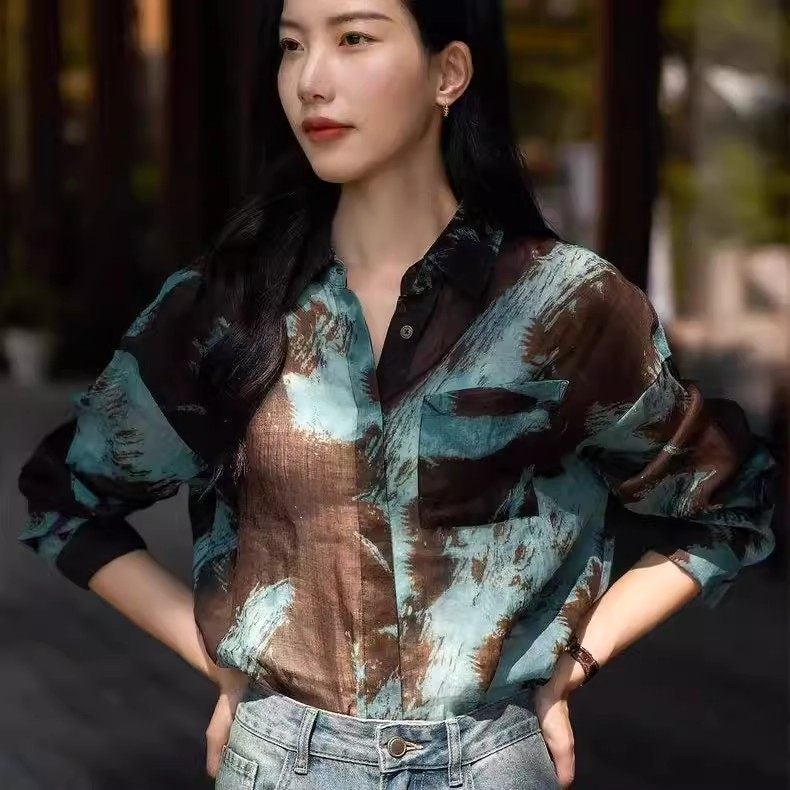Annual meeting performance retro Hong Kong style floral shirt women's 80s nostalgic clothing sisters birthday party uniform clothing - Image 1
