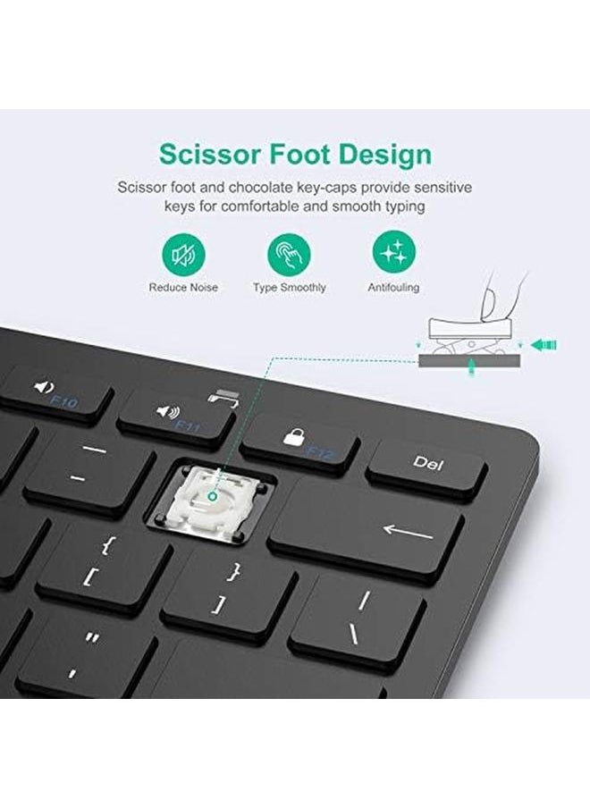 erorex - Wireless Bluetooth Keyboard For Samsung Galaxy Tab A9 Plus A8 A7 Lite S9 Fe S9 Plus S6 Lite S9.. Portable Keyboard For Samsung Tablet And Laptop And Phone Ergonomic Lightweight Ultra Slim - Image 1