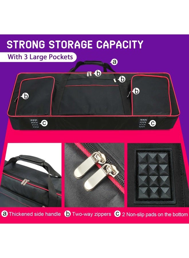 Ruibo 61 Key Keyboard Gig Bag Case,Portable Durable Keyboard Piano Waterproof 600D Oxford Cloth with 10mm Cotton Padded Case Gig Bag 40"x16"x6" / Black+Red - Image 5