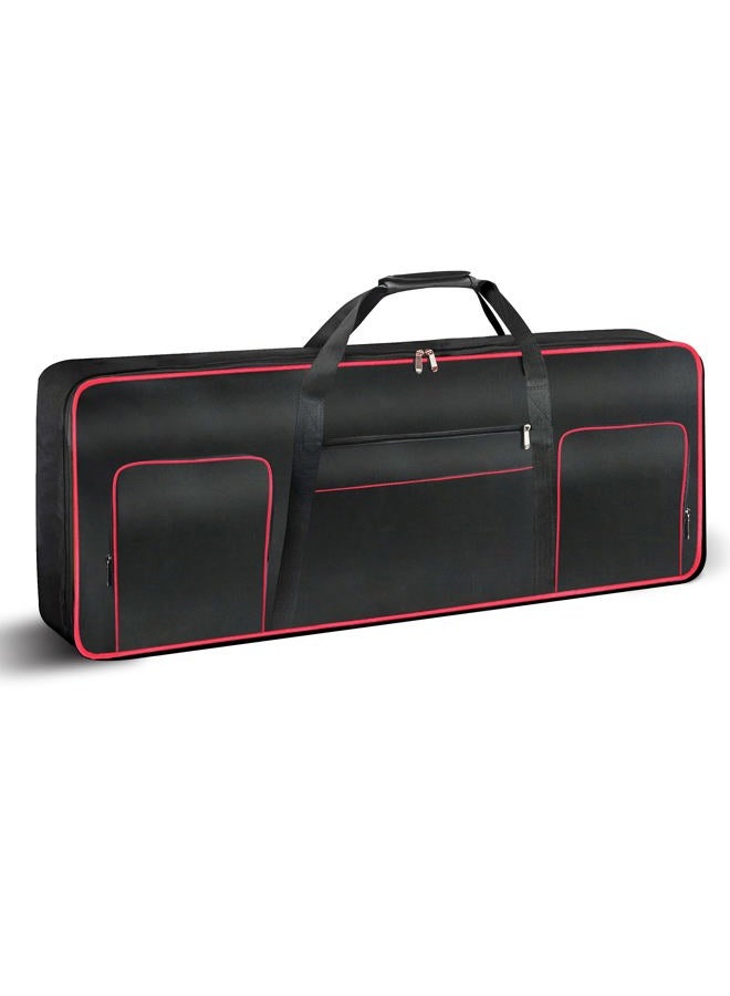 Ruibo 61 Key Keyboard Gig Bag Case,Portable Durable Keyboard Piano Waterproof 600D Oxford Cloth with 10mm Cotton Padded Case Gig Bag 40"x16"x6" / Black+Red - Image 1