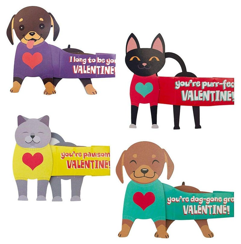 Playhouse Super Stretch Accordion Pets 28 Card Super Valentine Exchange Pack for Kids - Image 2