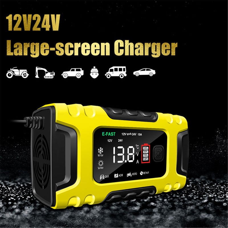 شاحن بطارية سيارة رقمي 6A 12V/24V شاحن بطارية سيارة أوتوماتيكي كامل شاحن بطارية طاقة إصلاح شواحن بطارية حمض الرصاص AGM - Image 5