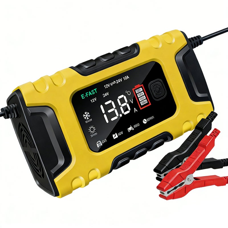 شاحن بطارية سيارة رقمي 6A 12V/24V شاحن بطارية سيارة أوتوماتيكي كامل شاحن بطارية طاقة إصلاح شواحن بطارية حمض الرصاص AGM - Image 3