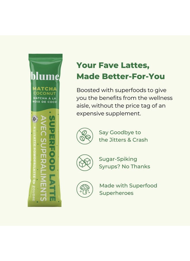 Blume Blume Latte Variety Pack | Calming Blue Lavender Tea, Soothing Reishi Hot Cacao, Energizing Matcha Green Tea, Delicious Salted Caramel - Organic, Vegan, Keto-Friendly, Beverage Enhancer - 32 Servings  - Image 2