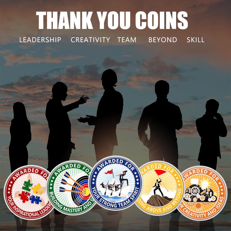 Siifert 30 Pcs Appreciation Coins Set Encouragement Challenge Inspirational Thank You Coin Motivational Recognition Gift Bulk for Employees Coworker Staff Gifts(Appreciation) - Image 4