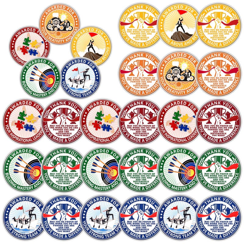 Siifert 30 Pcs Appreciation Coins Set Encouragement Challenge Inspirational Thank You Coin Motivational Recognition Gift Bulk for Employees Coworker Staff Gifts(Appreciation) - Image 1