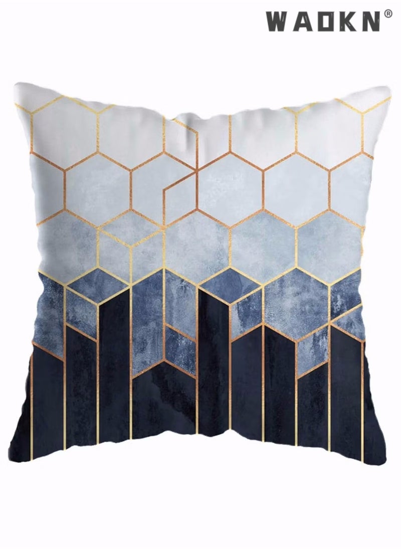 WAOKN Marble Geometric Pillow Covers,Colorful Gradient Throw Pillow Covers Square Cushion Case Soft Pillowcases, 18x18 inch for Home Decor Set of 4 for Sofa Couch Car Bedroom Indoor Decor - Image 5