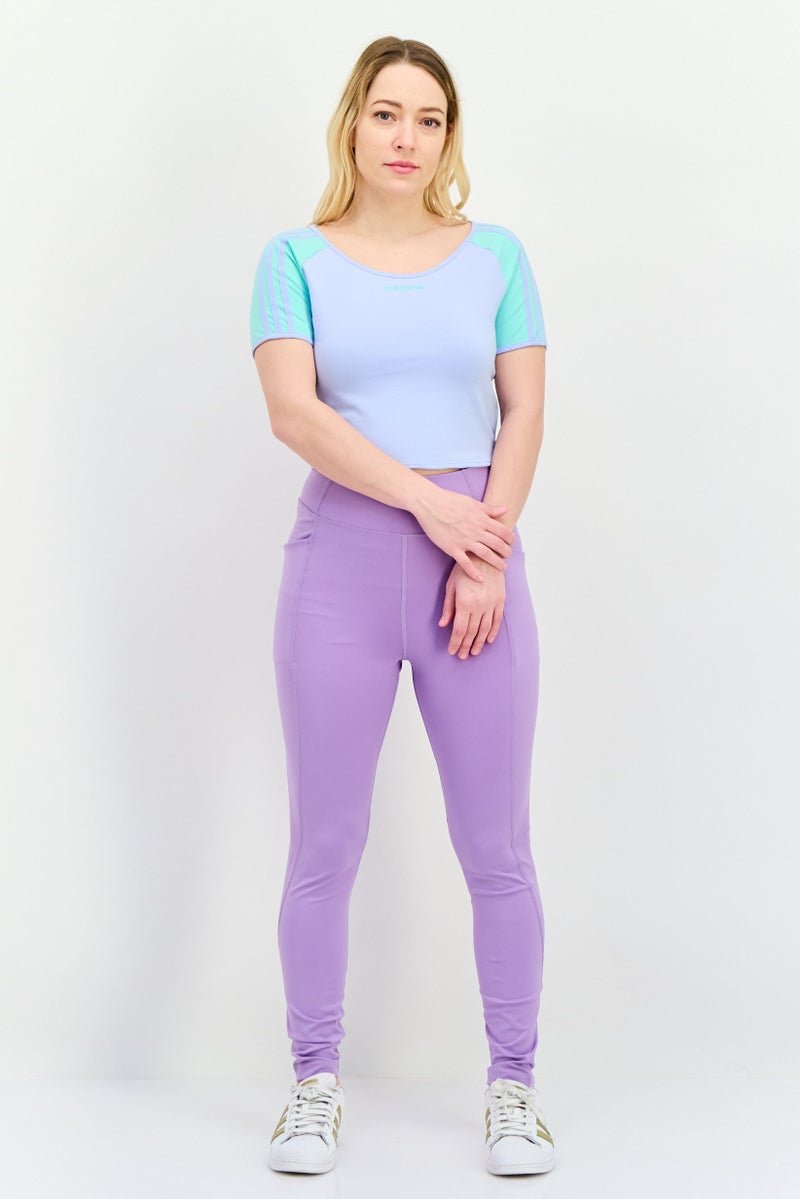 Adidas Women Sportswear Fit Short Sleeve Outdoor Top, Light Blue  - Image 3