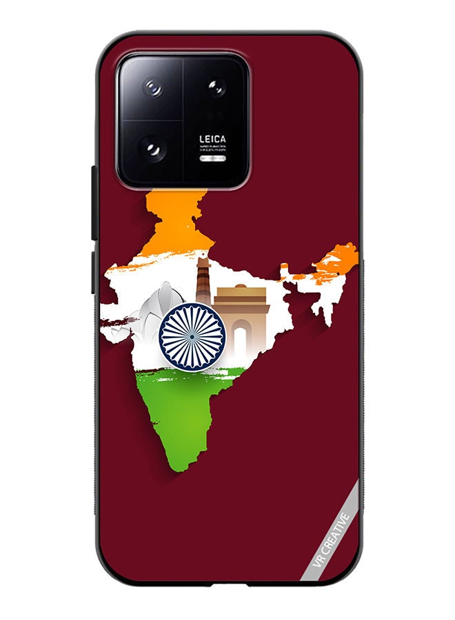 VR CREATIVE Protective Case Cover For Xiaomi 13 India Map Design Multicolour - Image 1