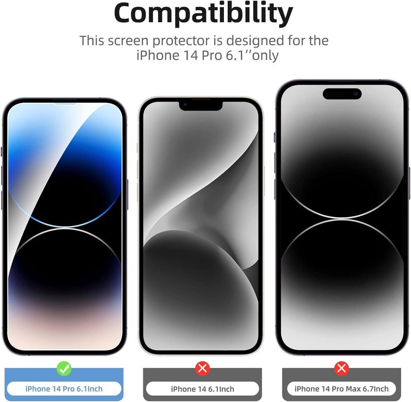 Cotbolt Tempered Glass for iPhone 14 Pro Tempered Glass Screen Protector with (Easy Installation Kit) Anti Scratch, Bubble Free - Image 4