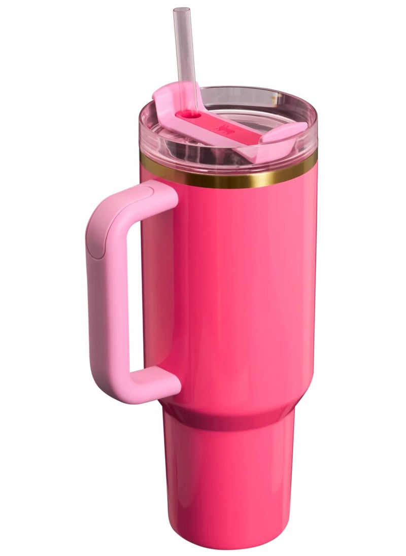 Stanley - Quencher H2.0 FlowState Stainless Steel Vacuum Insulated Tumbler with Lid and Straw for Water, Iced Tea or Coffee, Smoothie and More, 40 oz (Rose Pink) - Image 1