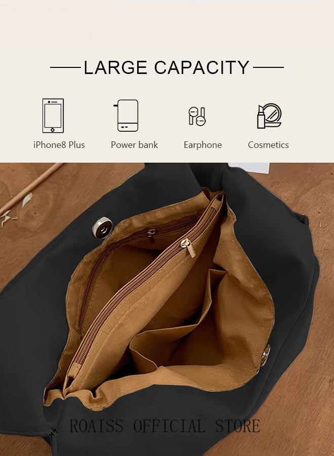 كان واي حقيبة كتف نسائية واحدة متعددة الاستخدامات حقيبة محمولة مع سلسلة ذات سعة كبيرة وحزام حمل حقيبة كتف جلدية ناعمة عصرية - Image 5