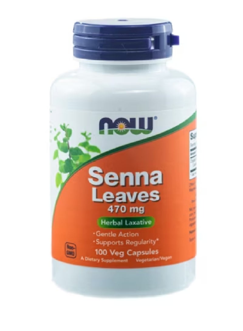 NOW SENNA LEAVES 470MG 100s - Image 1