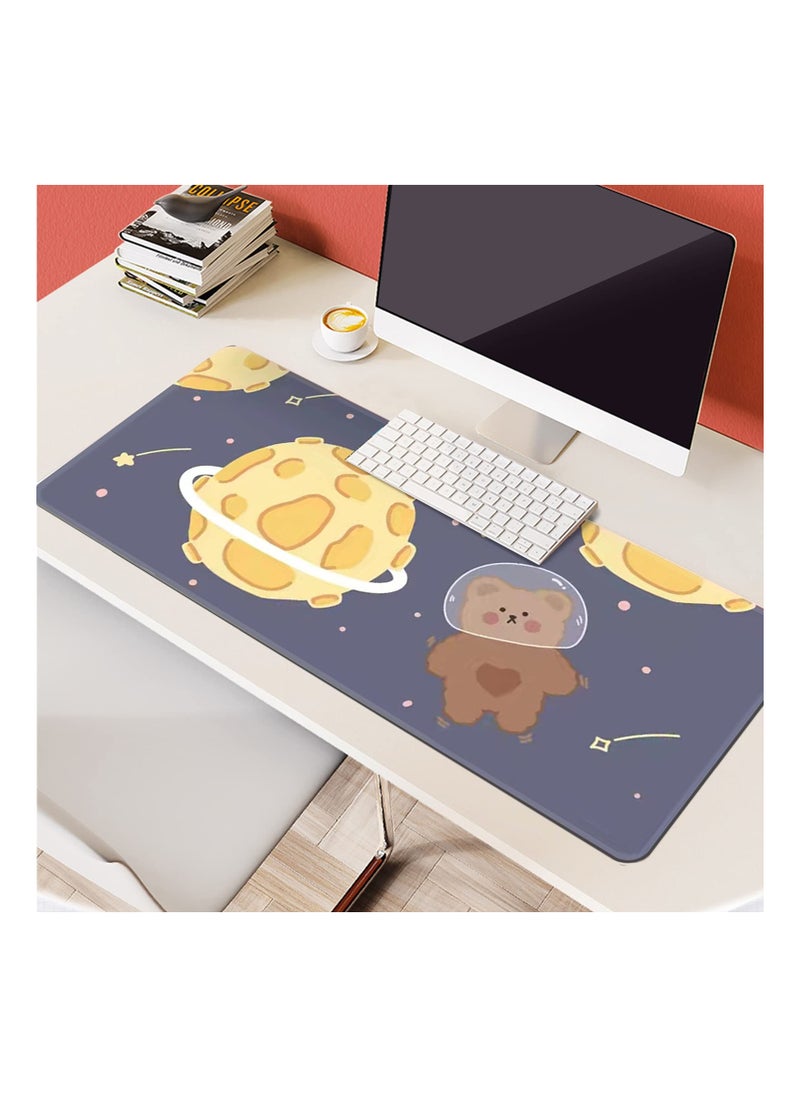 Mouse Pad Desk Gaming Accessories Astronaut Bear Mouse Pad,  Astronaut Bear Office Decor Desk Mousepad Large, 80x30x0.2cm Extended Keyboard Mousepad With Stitched Edges Non-Slip Rubber