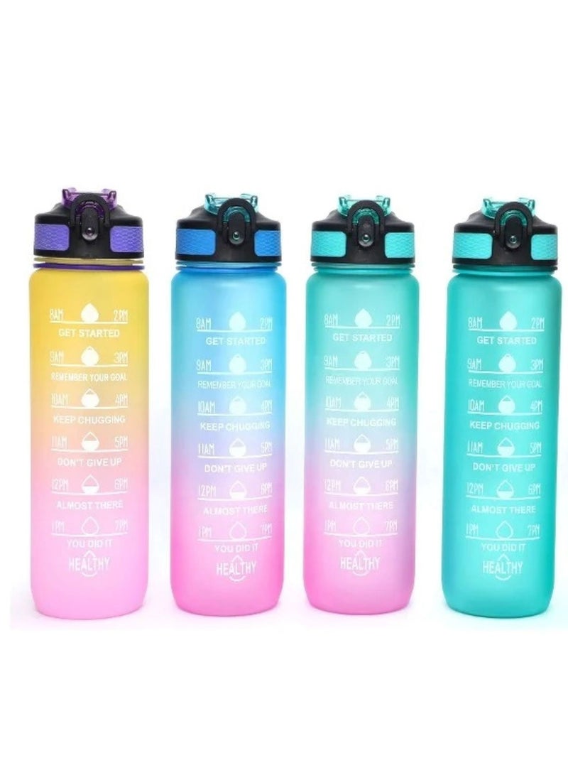 VIO Motivational Water Bottle With Time Marker Leakproof Sturdy Daily Use For Fitness Gym Office School Running Workout and Outdoor Sports  - Image 2