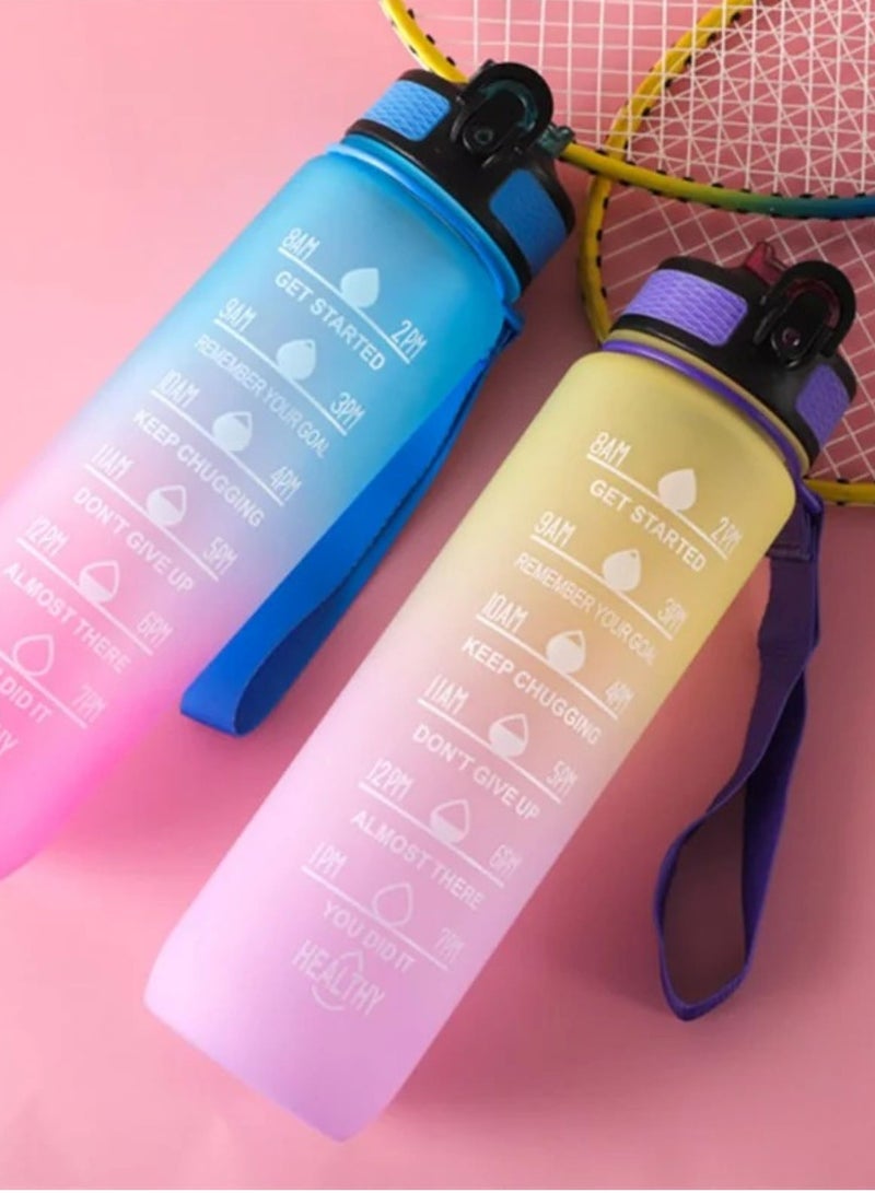 VIO Motivational Water Bottle With Time Marker Leakproof Sturdy Daily Use For Fitness Gym Office School Running Workout and Outdoor Sports  - Image 3