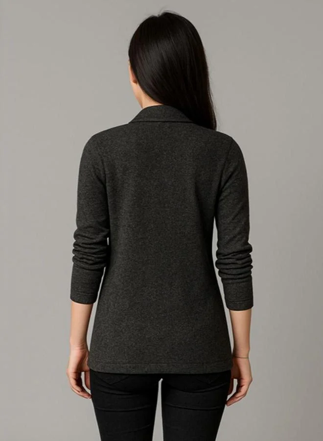 PAUSE Pause Women Charcoal Open-Front Solid Shrug