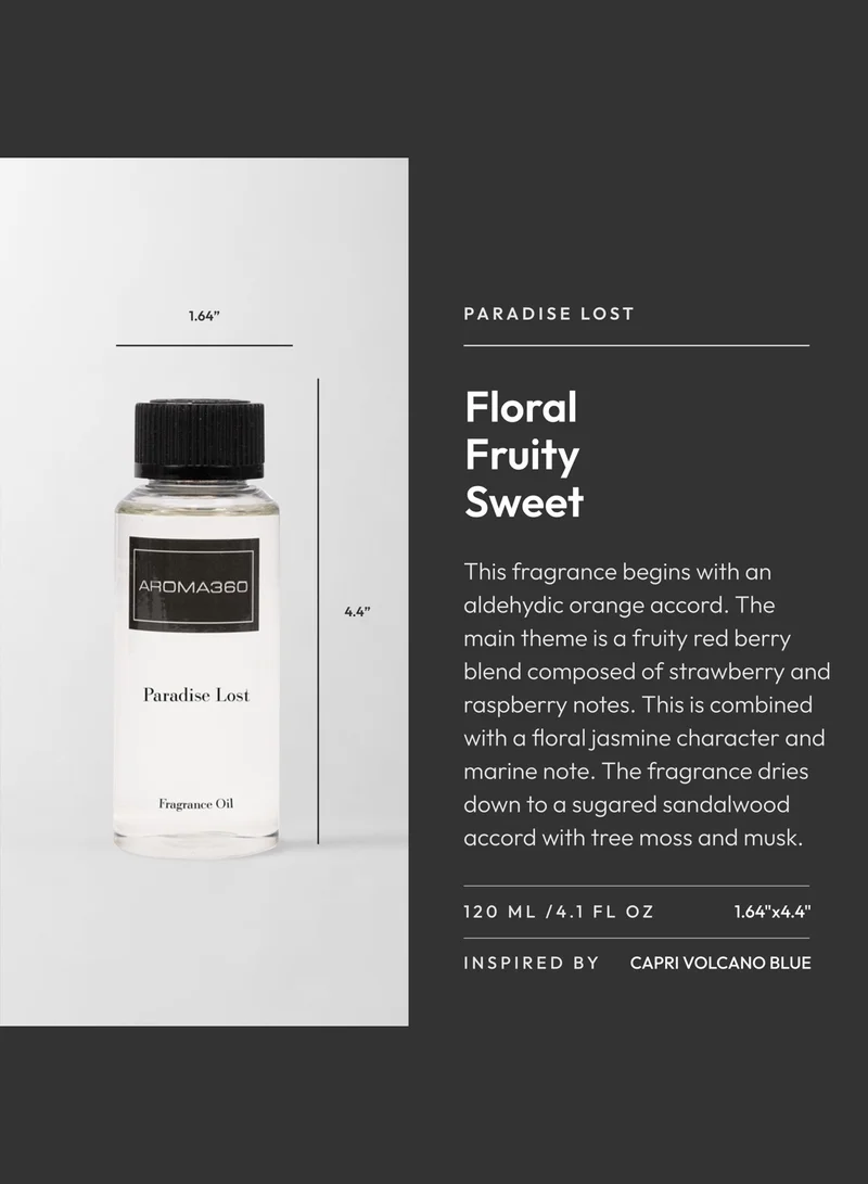 AROMA360 Paradise Lost Fragrance Oil Blend - Hotel Inspired for Luxury Essential Oil Diffusers - Aromatherapy Scent Diffuser Oil - Orange, Raspberry, and Marine