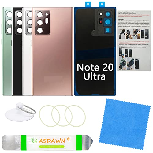 ASDAWN Galaxy Note 20 Ultra Replacement Back Glass Panel Case with Pre-Installed Camera Lens + All The Adhesive + Tools Kit for Samsung Galaxy Note 20 Ultra SM-N985 All Carriers (Mystic Bronze)