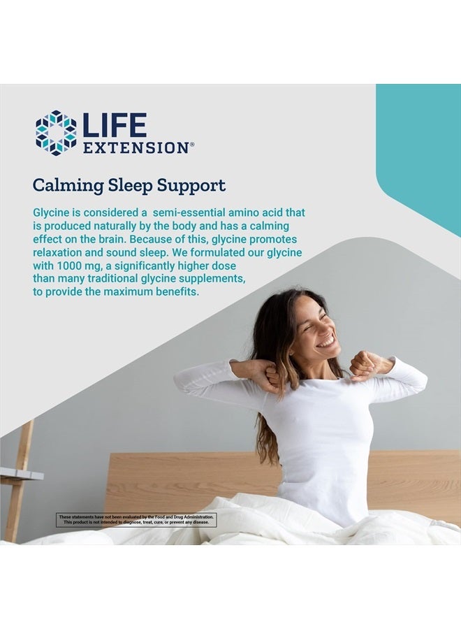 Life Extension Glycine 1000 mg – Promotes Relaxation, Healthy Sleep, Glucose + Fructose Metabolism – Gluten-Free, Non-GMO, Vegetarian – 100 Vegetarian Capsules - Image 5