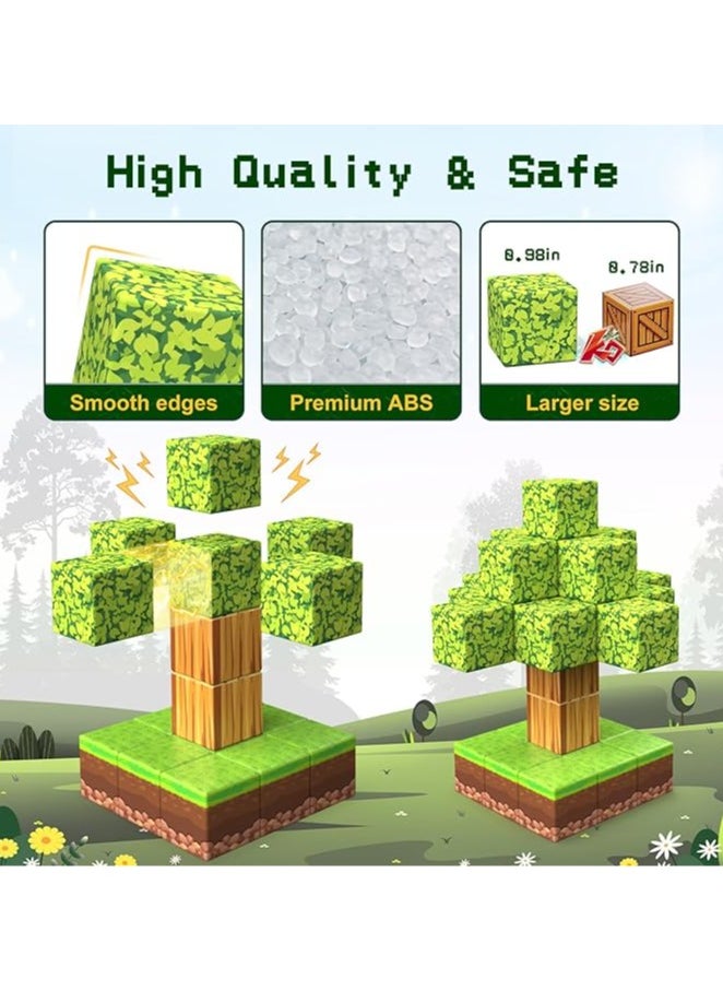 General 100 Magnetic Building Blocks Minecraft Games for Kids with Magnets STEM Montessori Toddler Sensory Cube Birthday Gifts for Boys and Girls Ages 3-12  - Image 3