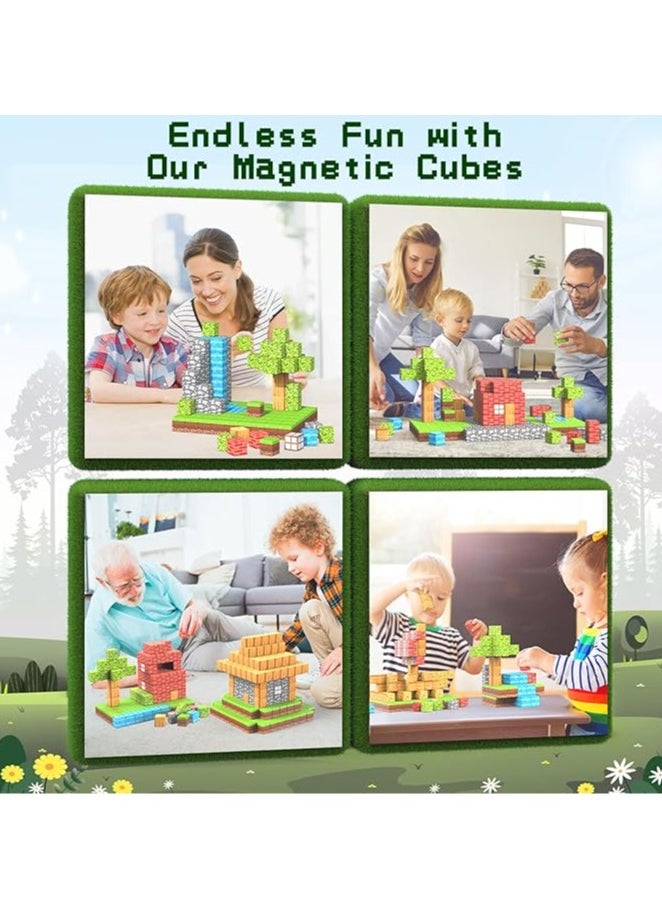 General 100 Magnetic Building Blocks Minecraft Games for Kids with Magnets STEM Montessori Toddler Sensory Cube Birthday Gifts for Boys and Girls Ages 3-12  - Image 5