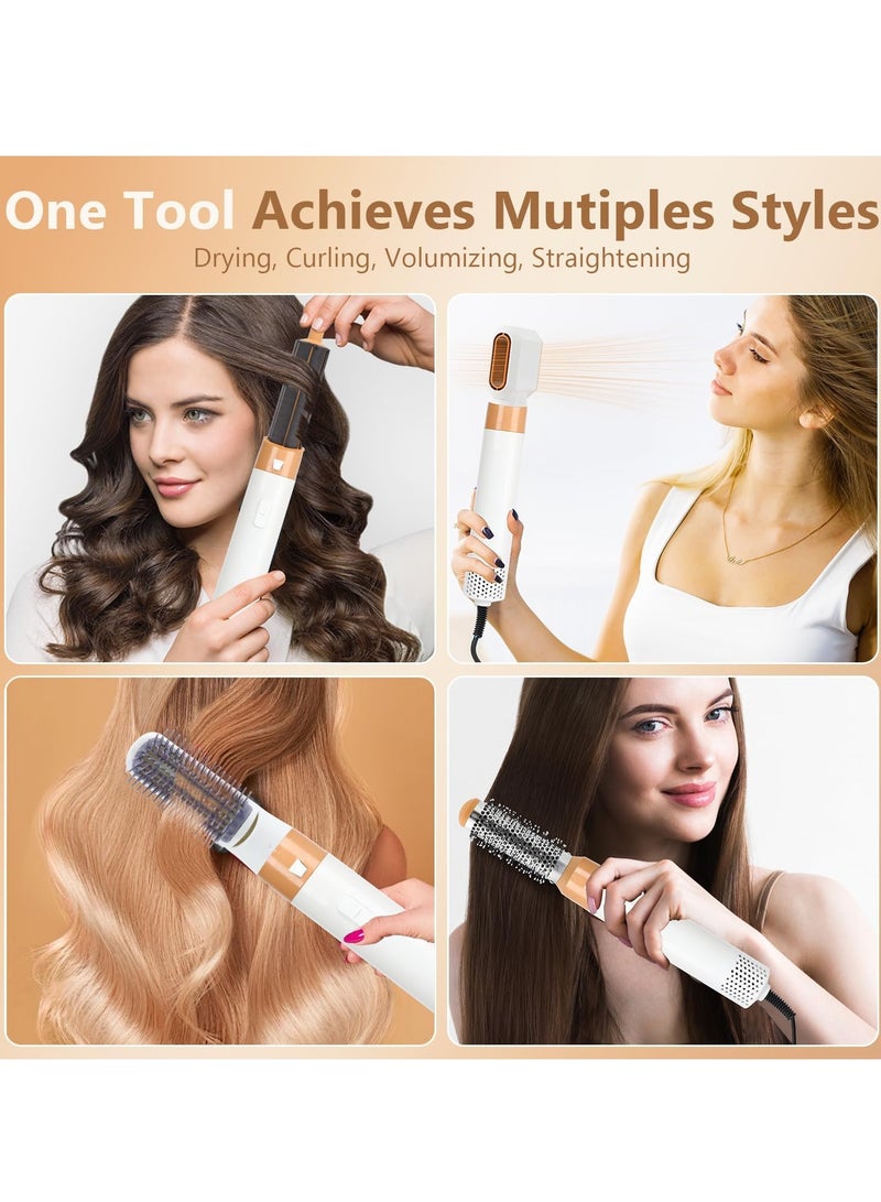Generic Multifunctional 5-in-1 Hair Dryer, Hair Straightening Comb Curling Brush, Negative Ion Salon Hot Air Styler and Styling Tool Set for Drying Combing, Curling, Blow Drying and Straightening, Prevent Hand Burns  - Image 2