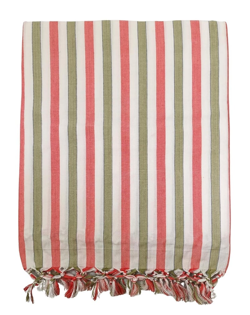 EthnicAlive Bhagalpuri Striped Chadar for Summer| Soft Dull Cotton Chadar for Sleeping | Odhne Wali Chadar - Image 4