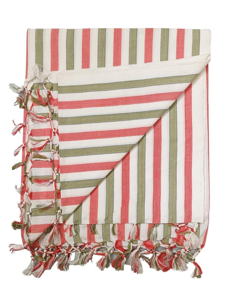 EthnicAlive Bhagalpuri Striped Chadar for Summer| Soft Dull Cotton Chadar for Sleeping | Odhne Wali Chadar - Image 2