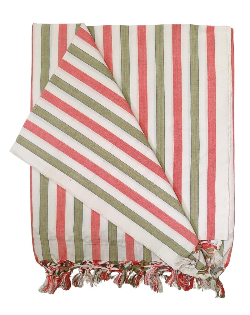 EthnicAlive Bhagalpuri Striped Chadar for Summer| Soft Dull Cotton Chadar for Sleeping | Odhne Wali Chadar - Image 3