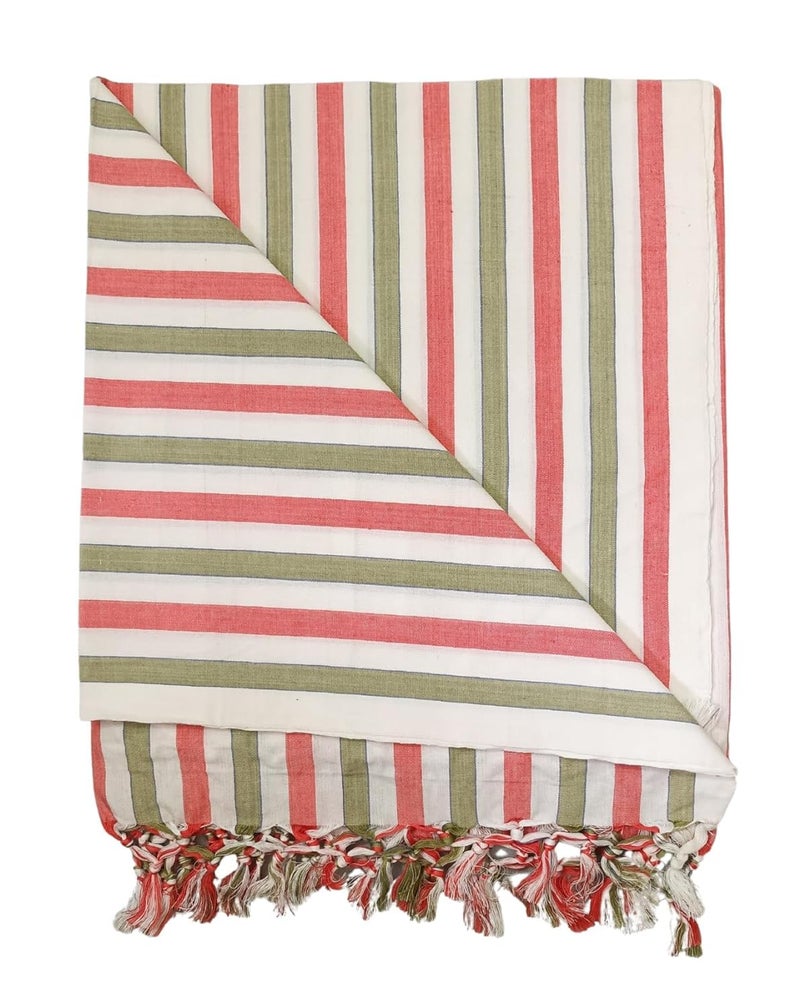 EthnicAlive Bhagalpuri Striped Chadar for Summer| Soft Dull Cotton Chadar for Sleeping | Odhne Wali Chadar - Image 5