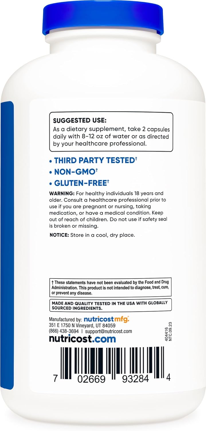 Nutricost BCAA 1000mg 500 Capsules 250 Serv 211 Branched Chain Amino Acids 500mg of LLeucine 250mg of LIsoleucine and LValine - Image 4