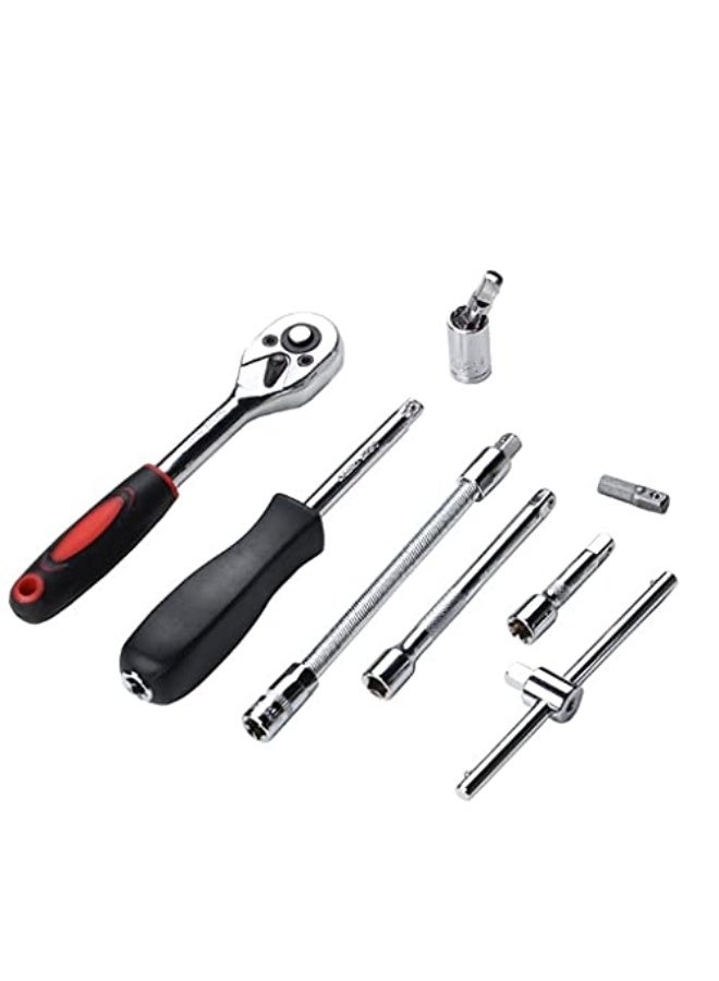 YXGLL Watch Repair Hand Tool Kit Tool Set Kit,46Pcs/Set of Carbon Steel Ratchet Wrench Socket Wrench Screwdriver Combination Hand Tool Kit Tool Set Set Household Car Repair Hand Tool Kit Tool Set - Image 5