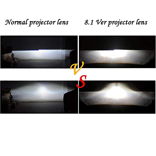 YUFANYA 2.5 Inch H1 8.1 Ver Bixenon Projector Lens Hi/Lo Beam Function with White Angel Eyes Decoration,Halo Rings DRL Function,Chrome Shrouds Mask,Fit for H1 H4 H7 Car Motorcycle Retrofit - Image 5