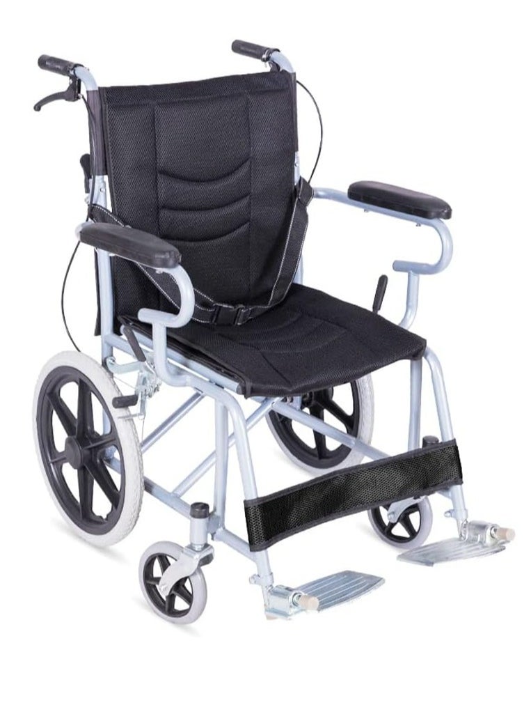 Cool Baby Foldable Lightweight Wheelchair For The Elderly Disabled With Handbrakes, Black  - Image 1