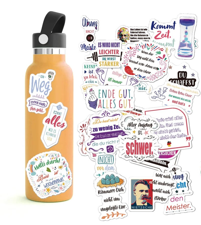 German Inspirational Quote Stickers for Teens Adults  Kids  Positive Stickers for Planner Journal Scrapbook Water Bottle  Laptop  52pcs