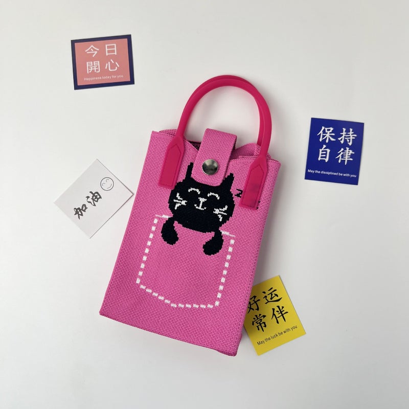 2024 Knitted Mobile Phone Bag Fashionable All-Match Crossbody Small Bag Hand Bag Outgoing Portable Flying Woven Bag - Image 5