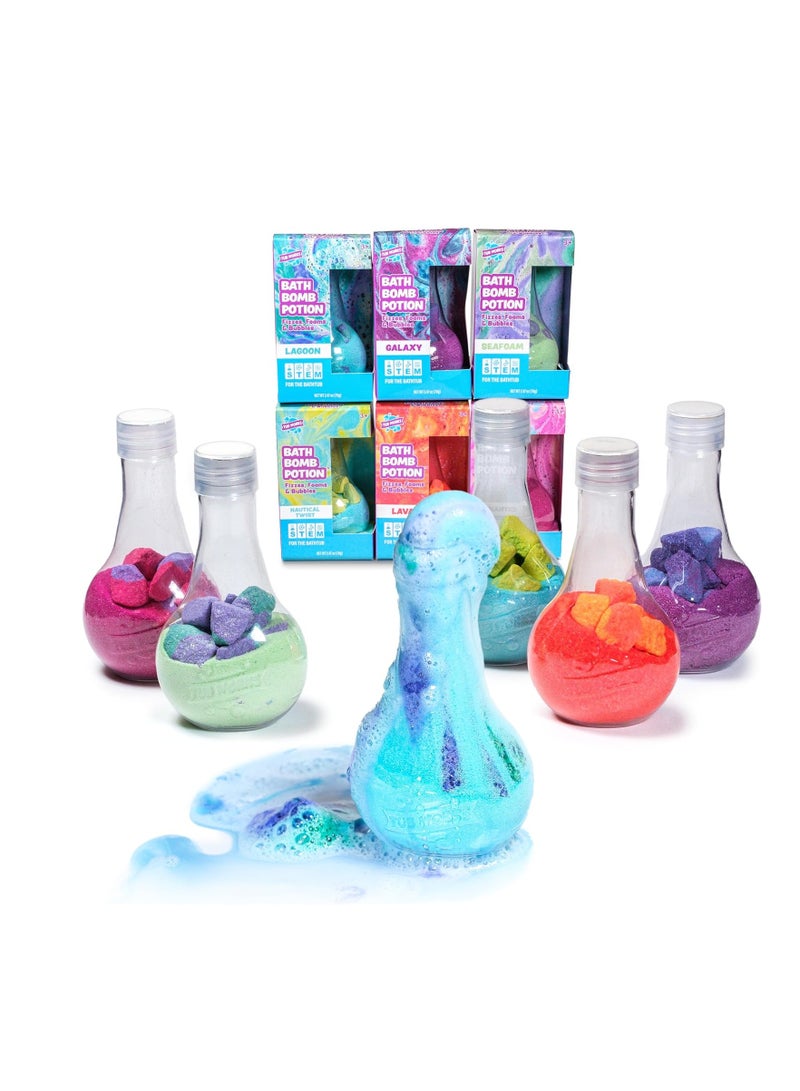 Tub Works Tub Works® Kids Bath Bomb Potion™ Bath Toy, Variety 6 Pack | Nontoxic | Fizzes, Foams & Bubbles with an Eruption of Color | Interactive Bath Bombs for Kids | Fun Science Toddler & Kids Bath Toys  - Image 1