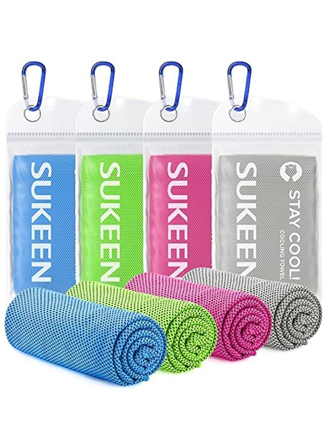 4 Pack Cooling Towel (40x12), Soft Breathable Chilly Microfiber Towel for Yoga, Sport, Running, Gym, Workout & More Activities - Image 1