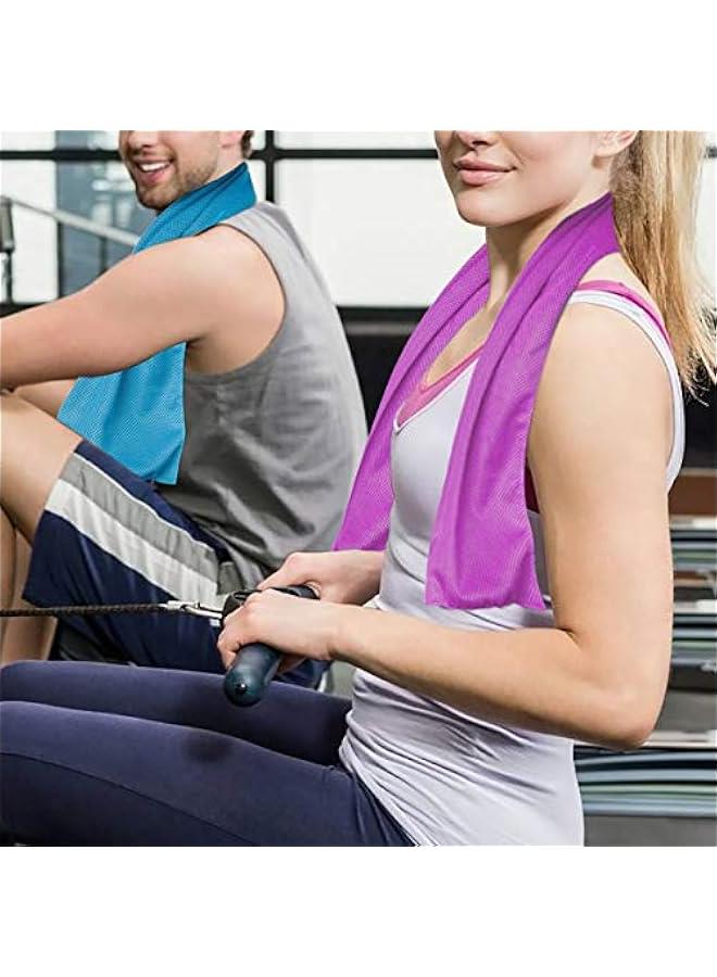 4 Pack Cooling Towel (40x12), Soft Breathable Chilly Microfiber Towel for Yoga, Sport, Running, Gym, Workout & More Activities - Image 2