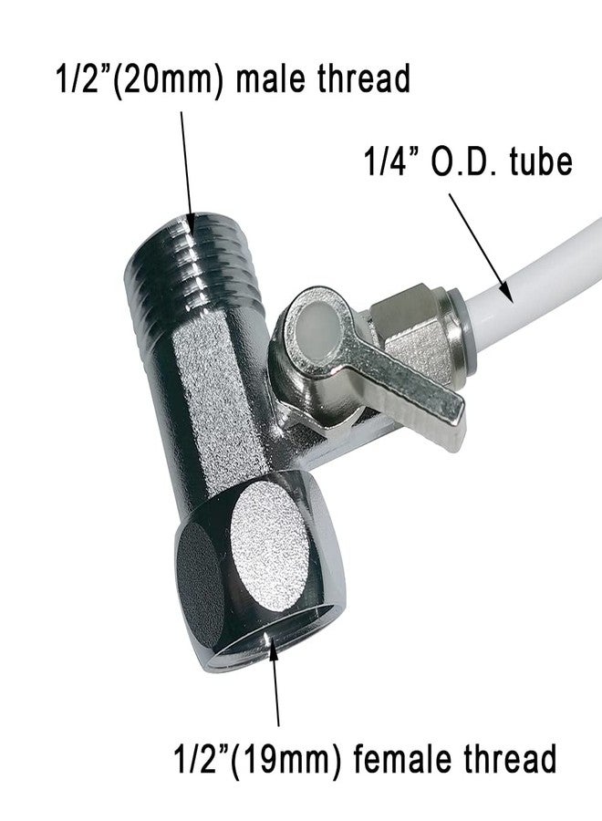 Malida Ball Valve Water Faucet Tap Feed Water Filters RO Reverse Osmosis (1, Conjoined,1/2" x 1/2" x 1/4") - Image 3