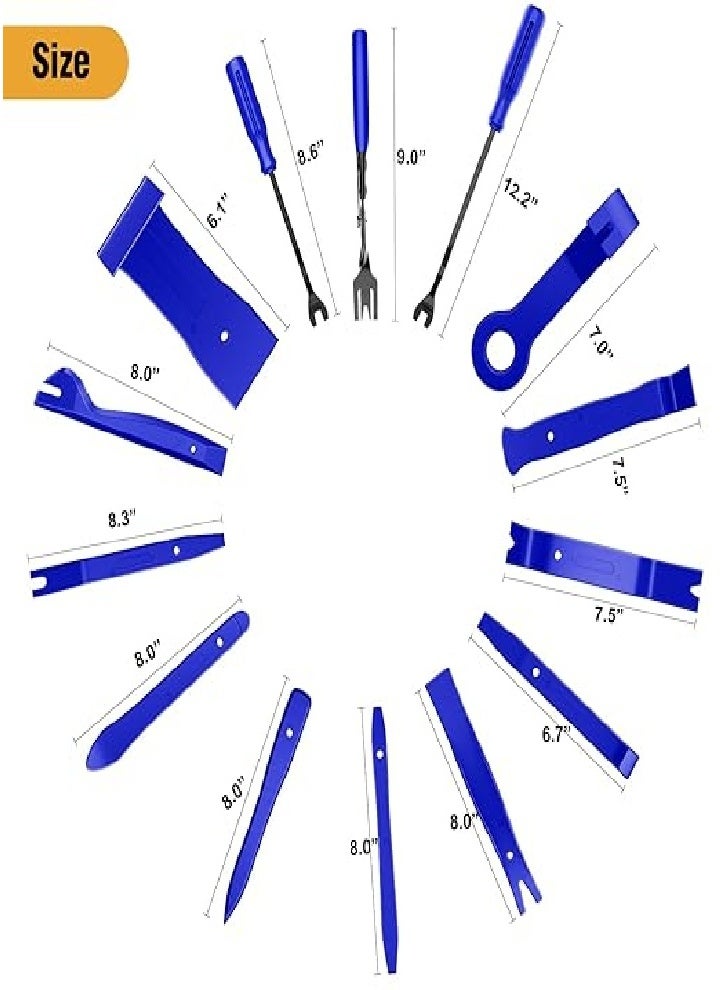 Upgraded 330pcs trim removal tool, car push pin bumper clip set, fastener terminal removal tool, adhesive wire clip pry kit, car panel radio removal car clamp - Image 2