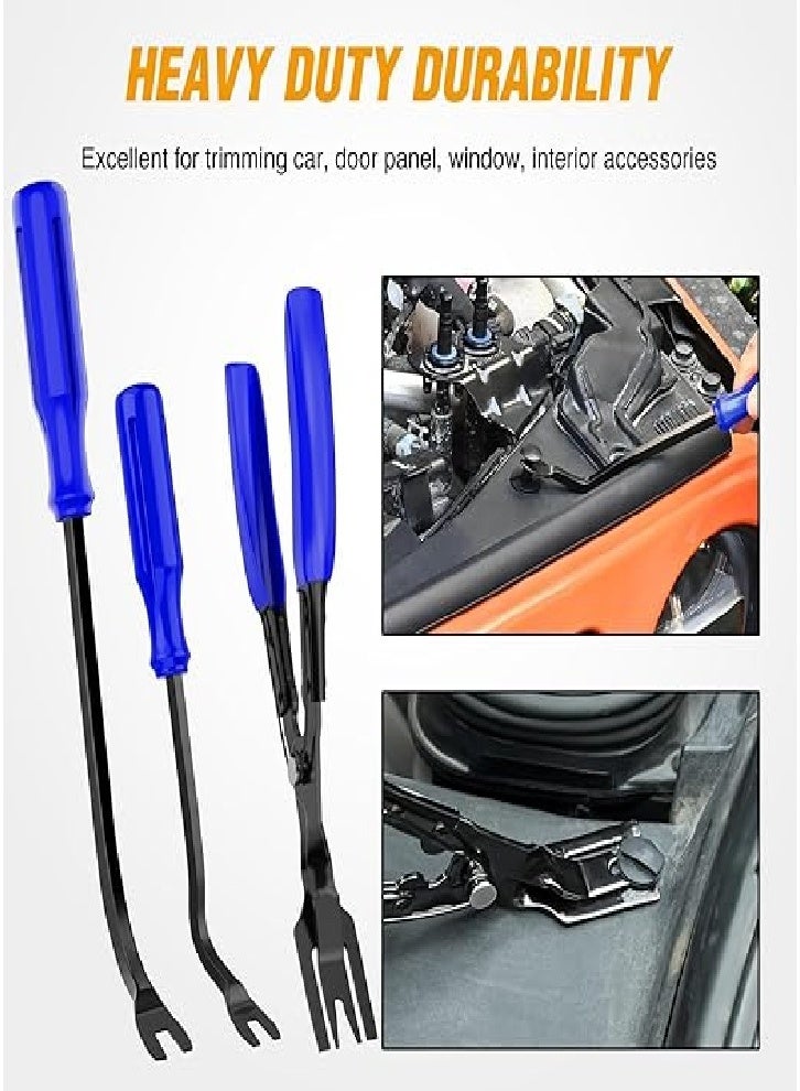 Upgraded 330pcs trim removal tool, car push pin bumper clip set, fastener terminal removal tool, adhesive wire clip pry kit, car panel radio removal car clamp - Image 3