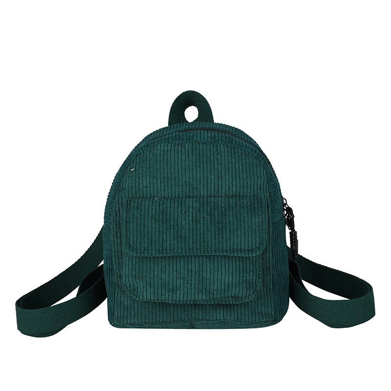 2022 Velvet Trendy Mini Backpack Retro Fashion Womens Bag Green 
