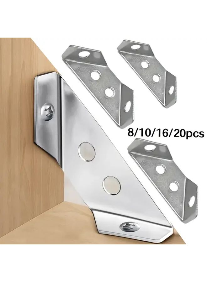 16Pcs Universal Corner Brace Furniture Brackets Compact Design Rust Resistant Hardware - Image 1