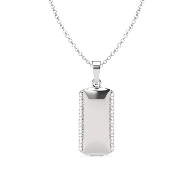 CLARA Pure 925 Sterling Silver Otto Men Pendant Necklace | With or Without Chain | Gift for Men & Boys |Platinum Plated, Swiss Zircon - Image 1