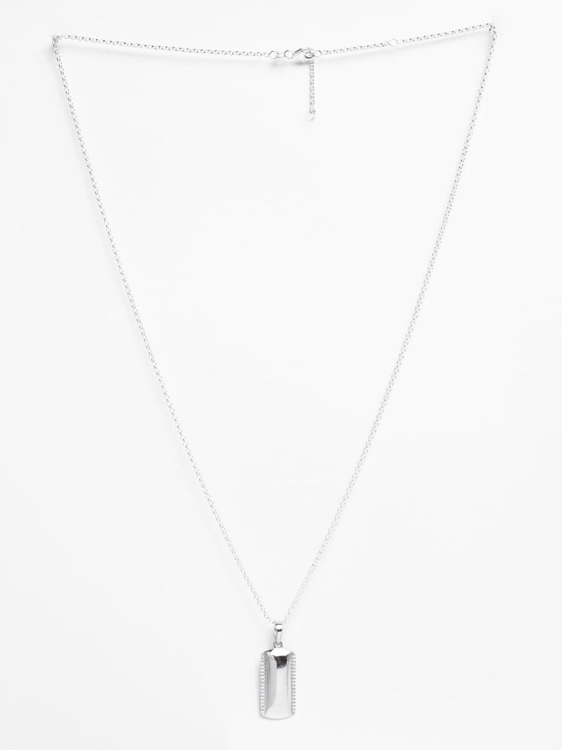 CLARA Pure 925 Sterling Silver Otto Men Pendant Necklace | With or Without Chain | Gift for Men & Boys |Platinum Plated, Swiss Zircon - Image 4
