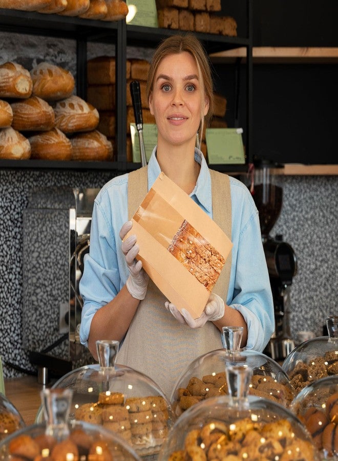 CUUSNNY 100 Pack Paper Bread Bags for Homemade Bread with Window and 100 Label Stickers,Sourdough Bread Bags for Storage of Bread,Cookie, Snack,Candy Packaging with Tin Tie 13.7 x 8.3 x 3.5 In - Image 5